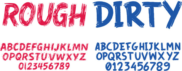 Brush Drawn Horror and Cracked Stone Font Set with Rough Grunge Texture Typography