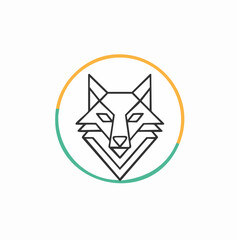 Fox head outline with transparent background