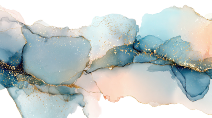 Abstract fluid art with pastel colors and gold flecks