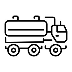 Obraz premium An outline style icon depicting fuel truck