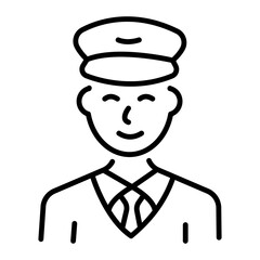 A line style icon showing pilot