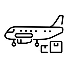 An outline style icon depicting cargo aircraft