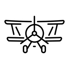 An outline style icon depicting biplane © Prosymbols