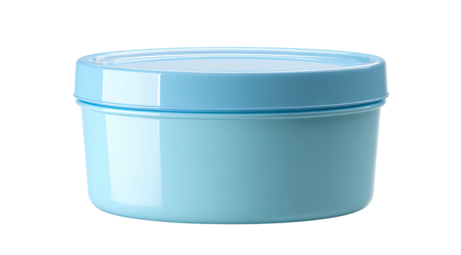 Light blue round food container