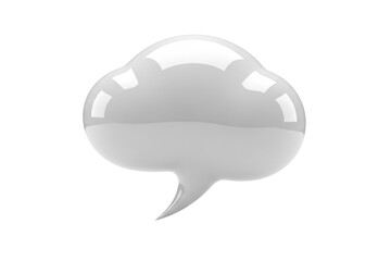 Glossy White Speech Bubble Icon