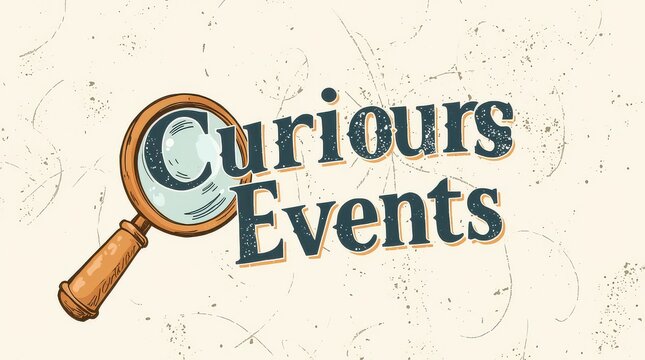 Explore curious events with a vintage magnifying glass, perfect for invitations, posters, or event promotions that need a touch of mystery and retro charm
