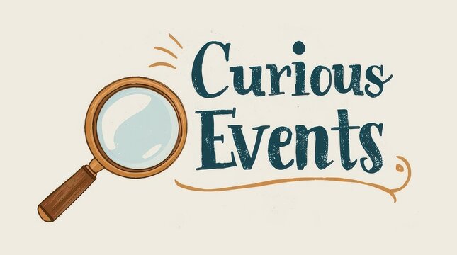 Discover curious events with a magnifying glass, revealing hidden wonders and adventures, perfect for event promotions and mystery themes