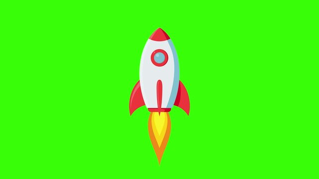 space rocket on a green background