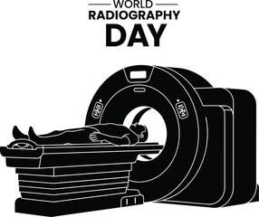 World radiography day, patient undergoing a ct scan, celebrating medical imaging technology