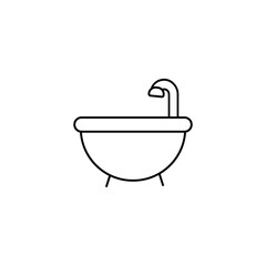 Bathtub Vector Icon Bathroom Equipment Hygiene Furniture Illustration