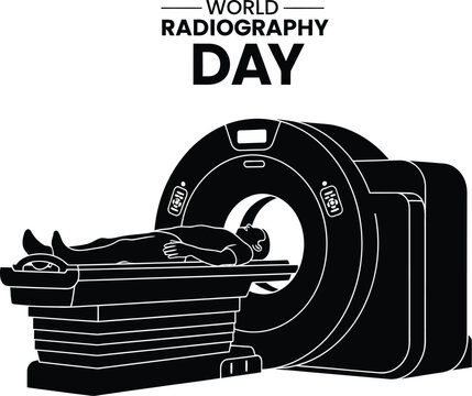 World radiography day, patient undergoing a ct scan, celebrating medical imaging technology