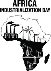 Africa industrialization day illustration promoting sustainable industrial development