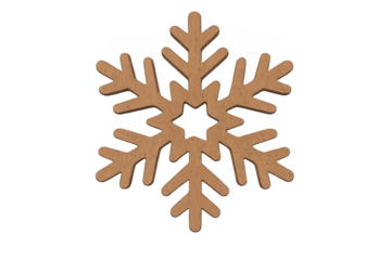 Wooden snowflake cutout christmas winter decoration transparent background