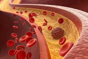 Fototapeta premium red blood cells human blood cells in vein illustration vector isolated