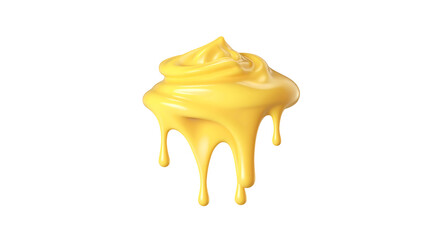Delicious dripping yellow frosting swirl on a black background sweet indulgence