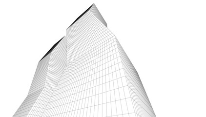 Fototapeta premium Abstract architecture 3d background vector illustration