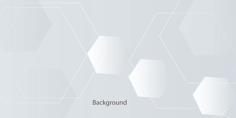 Fototapeta premium Abstract White background art vector illustration with hexagon shape blue background with square shapes. Modern Simple Blue Grey
