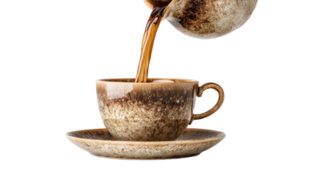 Coffee being poured into a cup