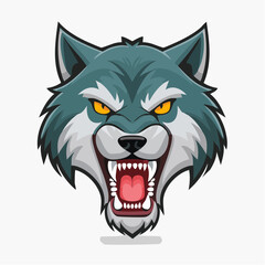 Obraz premium Angry wolf head mascot with transparent background