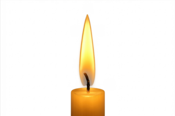 Burning candle flame providing light and hope