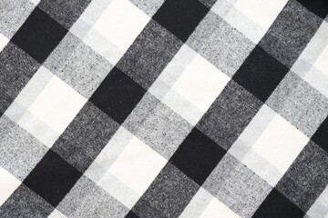 Black checkered napkin towel isolated, kitchen napkin cloth in black