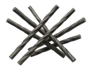 Synthetic macro fibers for concrete, replacing traditional steel mesh in floor slabs.