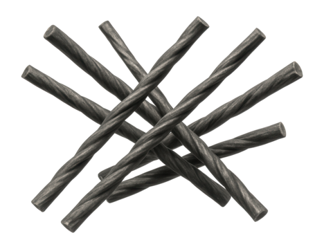 Synthetic macro fibers for concrete, replacing traditional steel mesh in floor slabs.