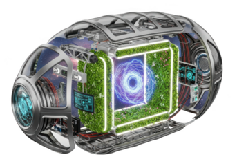 Futuristic artificial intelligence brain chip technology microscopic neural network circuitry