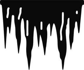 Multiple icicles hanging from a roof edge in a row isolated on white background isolated on transparent background
