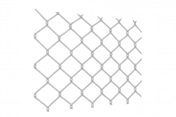 Chain link metal wire mesh fence pattern, security barrier, transparent background, boundary protection