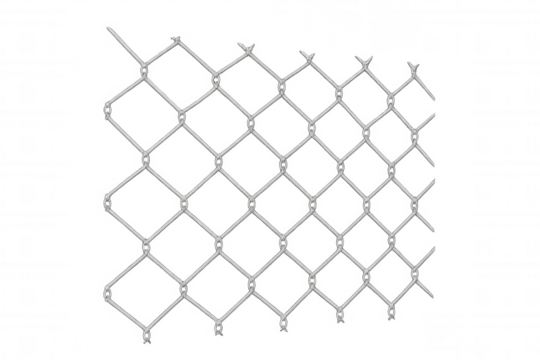 Chain link metal wire mesh fence pattern, security barrier, transparent background, boundary protection