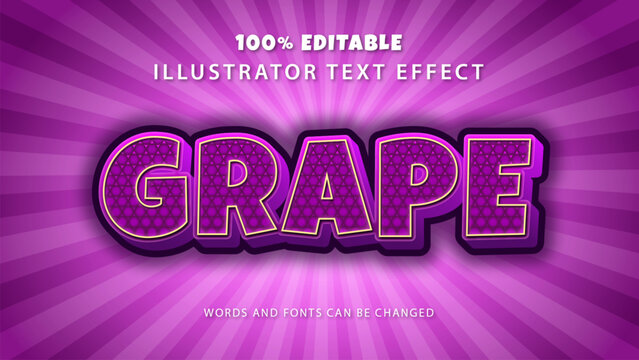 Grape text style effect, editable text - Powered by Adobe