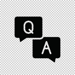 Q&A speech bubbles line icon – questions and answers chat symbol vector isolated on transparent background