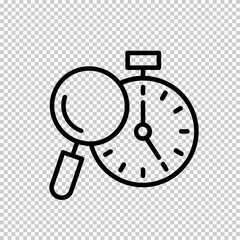 Time tracking icon – clock and progress control vector illustration isolated on transparent background