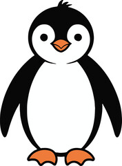 friendly stylized penguin cartoon vector for children books logos and winter designs ai eps jpeg png