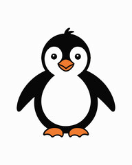cute minimal penguin vector icon for education kids apparel stickers and digital projects ai eps