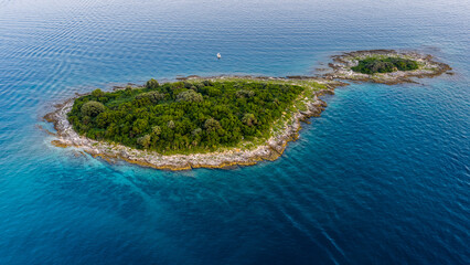 aerial view of tropical island