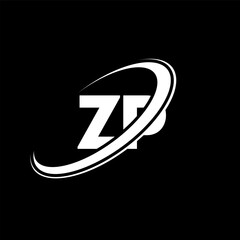 ZP Z P letter logo design. Initial letter ZP linked circle uppercase monogram logo red and blue. ZP logo, Z P design. zp, z p, z&P