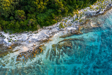 Aerial view of the costral of Istria, Croatia. 