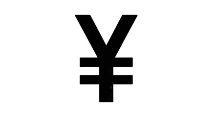Obraz premium Digital Japanese Yen Symbol Outline On Black Background
