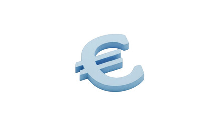 3d Light Blue Euro Symbol Isolated On Black Background