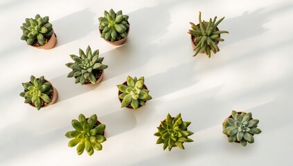 Modern collection of vibrant succulents in pots, perfect for adding life to spaces