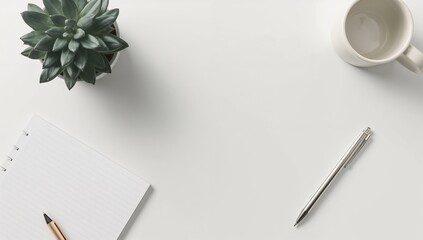 Elegant desk setup ready for notes or creative work, a modern workspace scene