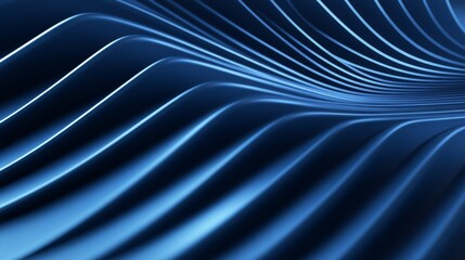 Dynamic Abstract Scene with Curved Geometric Patterns and Soft Blue Glowing Accents on Textured Dark Wall Background