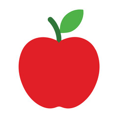 Red Apple Icon Vector Illustration on White Background