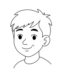 Minimalist boy face illustration
