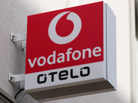 Germany, Neustadt, October 12. 2025, sign or lettering of vodafone otelo, a German subsidiary of the British telecommunications company Vodafone Group