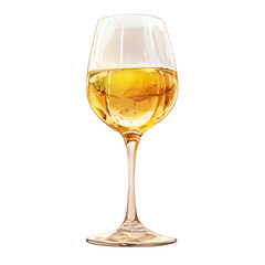Elegant white wine glass with golden hue minimalist beverage photography serene atmosphere