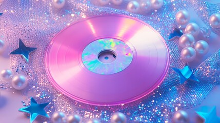 Neon Pink CD — Y2K Aesthetic Music Background