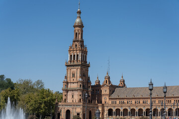 Architecture in Plaza de España, Seville, Spain